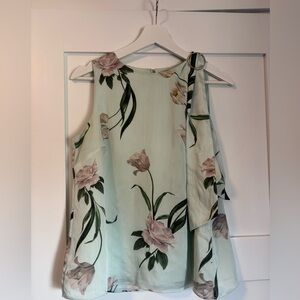 Ted Baker Larsa Elderflower Mint Green Floral O-Ring Blouse Top Sz 2